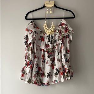 Off the shoulder ruffle blouse